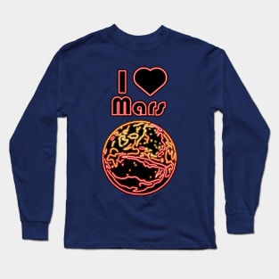 Electric Solar System I Love Mars Long Sleeve T-Shirt